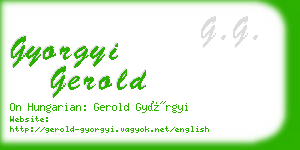 gyorgyi gerold business card